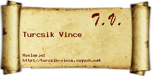 Turcsik Vince névjegykártya